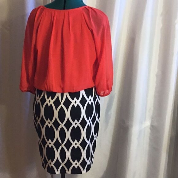 2 tone dress with semi sheer top & stretchy skirt in size 12 by ENFOCUS STUDIO - Picture 9 of 13
